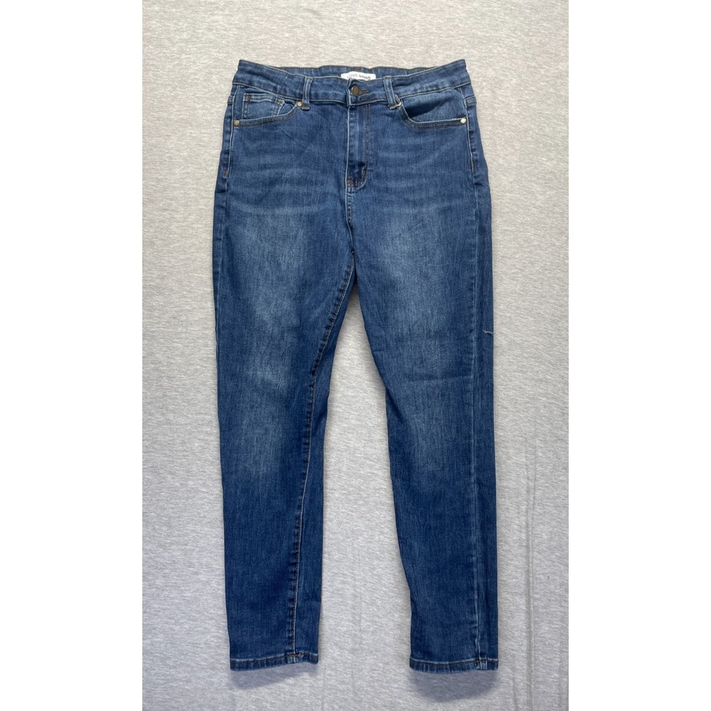 Love Soho High Waisted Skinny Jeans Womens 17 Blue Medium Wash Denim Stretch